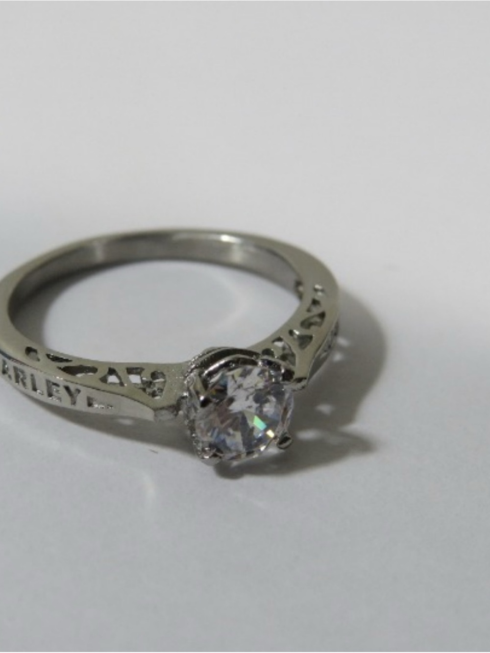 Sterling-Style Silver Solitaire Ring with Clear Center Stone